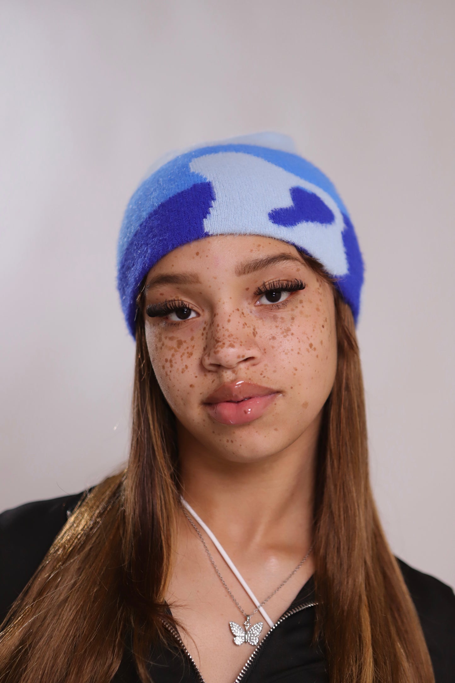 Blue Mohair Beanie