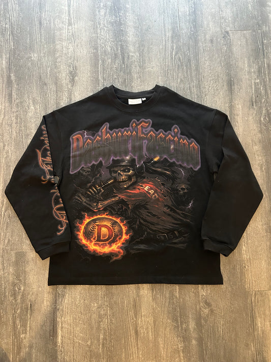 Skeleton Baseball Long Sleeve Shirt